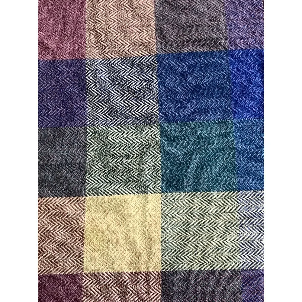 90s Country Farmhouse Cotton Plaid 4 Placemats and 1 Napkin Gold Green Blue